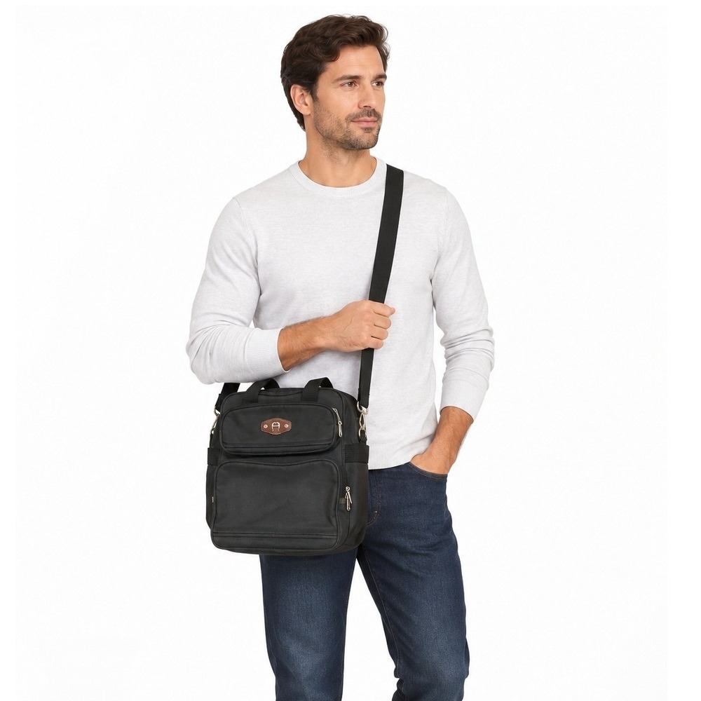 Etienne Aigner Men's Crossbody Shoulder Top Handle Travel Laptop Bag One Size
